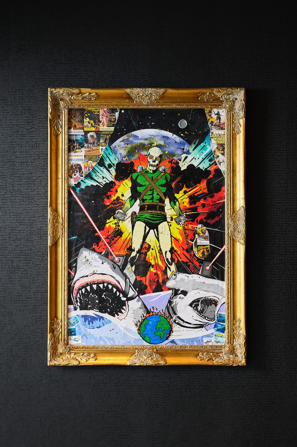 Comic-style superhero painting
